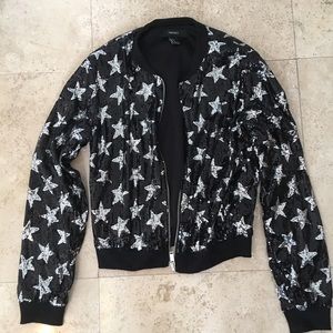Black Sequin Silver Star Jacket